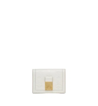 Mcm Compact Full-grain Nappa Leather Wallet In White