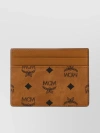 MCM CONTRASTING STITCHING CANVAS MINI CARD HOLDER