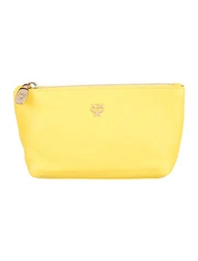 Pre-owned Mcm Cosmetic Bag In Yellow