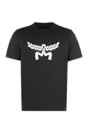 Mcm Laurel Logo Print T-shirt In Organic Cotton In Black
