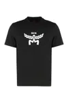 Mcm Laurel Logo Print T-shirt In Organic Cotton In Black