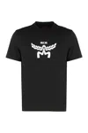 Mcm Laurel Logo Print T-shirt In Organic Cotton In Black