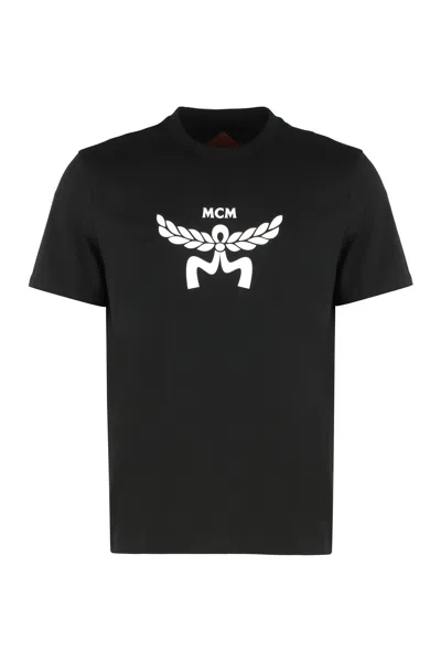 Mcm Cotton Crew-neck T-shirt In Metallic