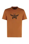 Mcm Cotton Crew-neck T-shirt In Brown