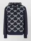 Mcm Cotton Sweatshirt Hood Graphic Print In Blue