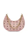 Mcm Crescent-shaped Shoulder Bag In Pink