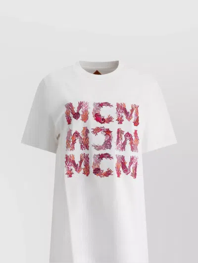 Mcm Crew Neck Graphic Print Short Sleeves In White
