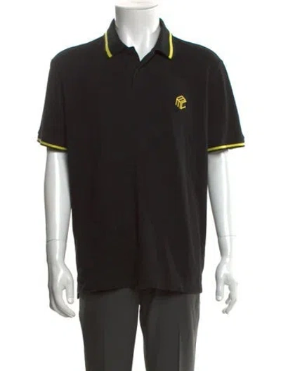 Pre-owned Mcm Crew Neck Short Sleeve Polo Shirt In Black