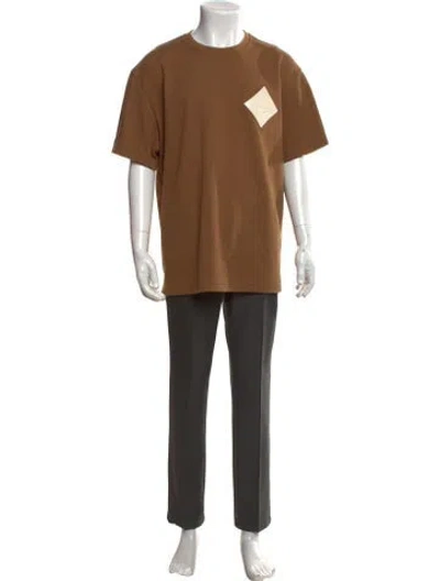 Pre-owned Mcm Crew Neck Short Sleeve T-shirt In Brown