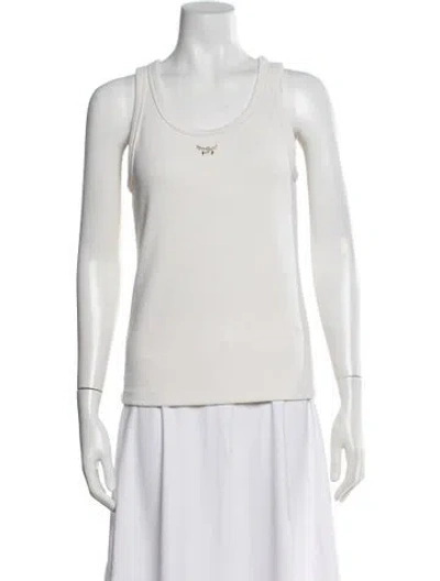 Pre-owned Mcm Crew Neck Sleeveless Top In Neutral
