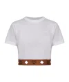 Mcm Monogram Cropped T-shirt In Multi