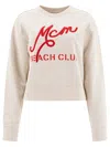 Mcm Cropped Cotton Sweatshirt With Embroidered Detail In Neutral