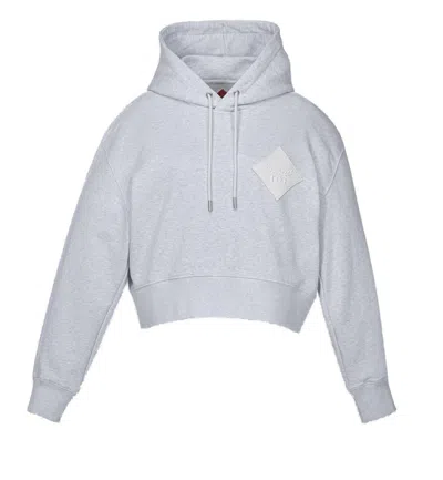 Mcm Cropped Oversized French Terry Hoodie In Blue