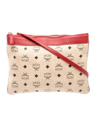 Pre-owned Mcm Crossbody Bag In Neutrals/red
