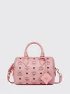 Mcm Structured Top Handle Handbag With Detachable Strap In Pink