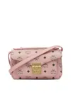Mcm Shoulder Bags With Adjustable Strap And Gold-tone Hardware In Pink