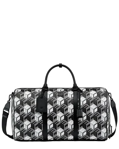 Mcm Cubic Monogram Coated Canvas Duffel Bag In Black