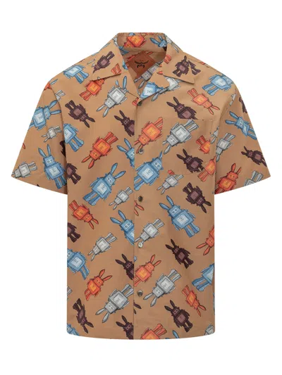 Mcm Cut Sleeve Mini Shirt With Collar In Cognac