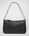 Mcm Delmy Visetos Mini Logo Chain Shoulder Bag In Black