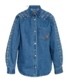 Mcm Denim Shirt With Monogram In Blue