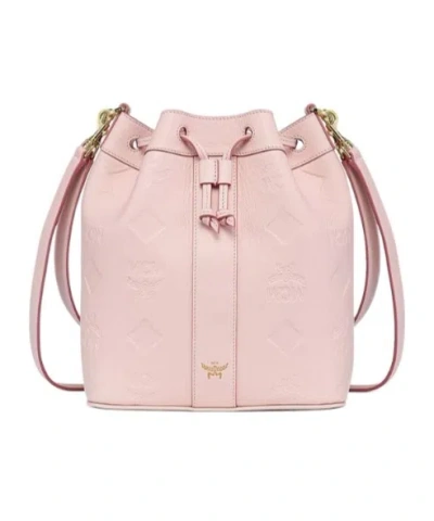 Mcm Dessau Drawstring Bucket Bag In Pink