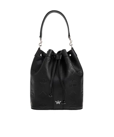 Mcm Dessau Medium Bucket Bag In Black