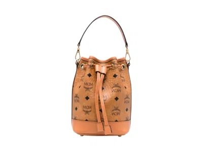 Pre-owned Mcm Dessau Vi Mini Drawstring In Cognac