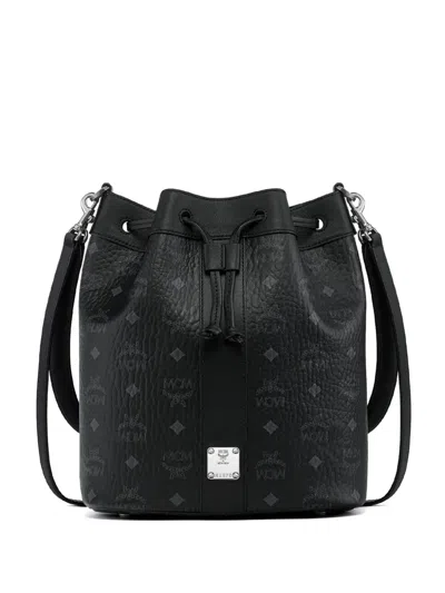Mcm Dessau Visetos Medium Bucket Bag In Black