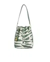 Mcm Dessau Zebra Printed Medium Bucket Bag In Green