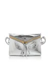 Mcm 3d Diamant Metallic Leather Shoulder Bag In Silver