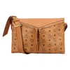 Mcm Diamant 3d Shoulder Bag In Visetos Leather Mix In Brown