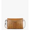 Mcm Diamant 3d Shoulder Bag In Visetos Leather Mix In Brown