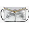 Mcm Diamant 3d Shoulder Bag In Metallic Calf Leather In Silver