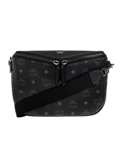 Mcm Diamant 3d Small Waist Bag In Black