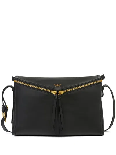Mcm Diamant 3d Leather Shoulder Bag In Black