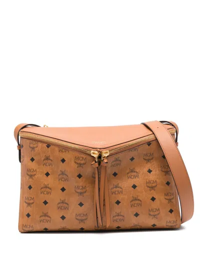 Mcm Canvas Diamant 3d Crossbody Bag In Brown
