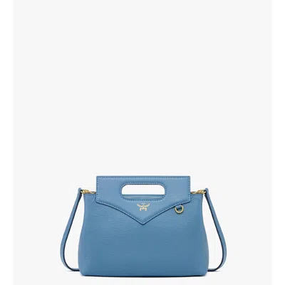 Mcm Diamant Soft Leather Crossbody In Blue