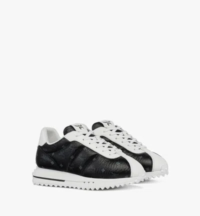 Mcm Diamante Lo Sneakers In Quilted Monogram Leather In Black