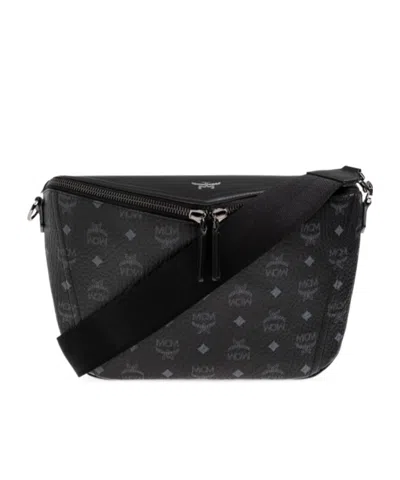 Mcm Diamond 3d Medium Shoulder Bag In Black