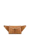 Mcm Diamond 3d Visetos Faux Leather Belt Bag In Cognac