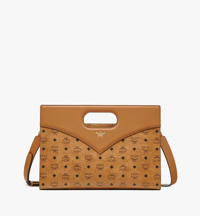 Mcm Diamond Bag In Visetos Leather Mix In Cognac