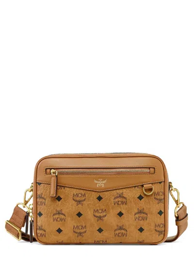 Mcm "diamond Camera" Bag In Visetos In Brown