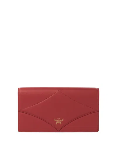 Mcm "diamond Chain" Crossbody Bag In Red