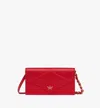 Mcm Diamond Chain Wallet In Calf Leather In Candy Red