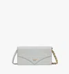 Mcm Diamond Chain Wallet In Calf Leather In Ice Grey