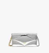 Mcm Diamond Chain Wallet In Metallic Mirror Leather In Silver