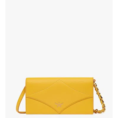 Mcm Diamond Chain Wallet In Spanish Calf Leather