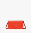 Mcm Diamond Chain Wallet In Spanish Calf Leather In Orangeade