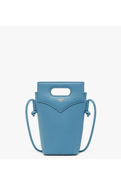 Mcm Diamond Crossbody Pouch In Blue Heaven