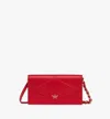 Mcm Diamond Chain Wallet In Calf Leather In Red